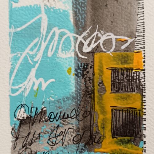 carta artistica originale 11x16 cm MyOm – opera unica firmata di Martina Michelin