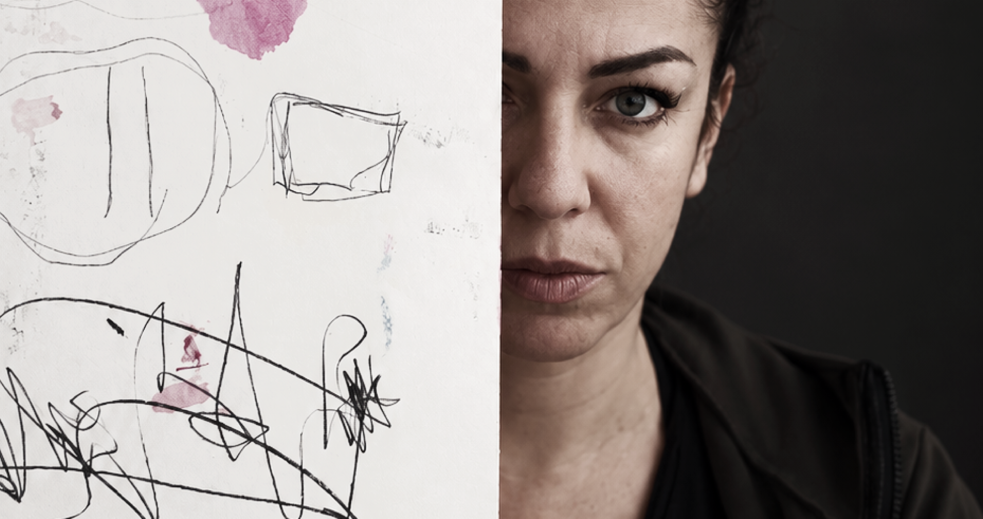 lo scarabocchio è al centro del metodo di pittura libero ed emozionale di martina michelin